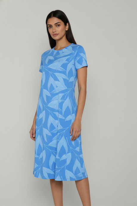 Zivame Knit Cotton Sleep Dress - Azure Blue — image 4